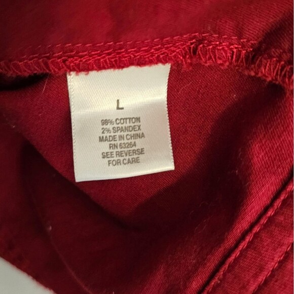 Dress Barn Women's Large Red Denim Coat Classic Jean Style Jacket - Picture 4 of 5